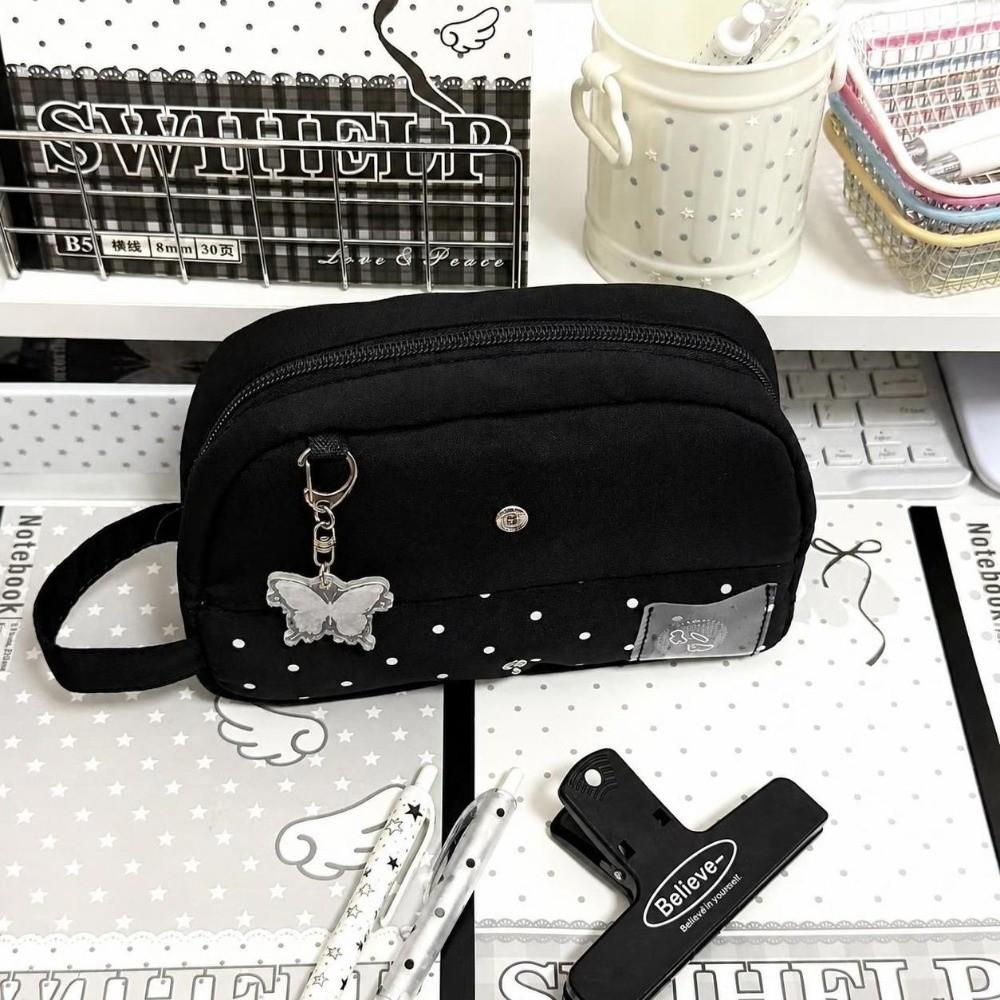 Multi-compartment Pen Bag Handheld Pencil Pouch Durable Stationery Bag Gift