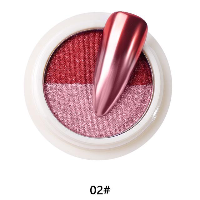 Dual Colors Solid Magic Mirror Nail Powder Holographic Laser Nail Glitter Two Colors Titanium Powder Platter Nail Art