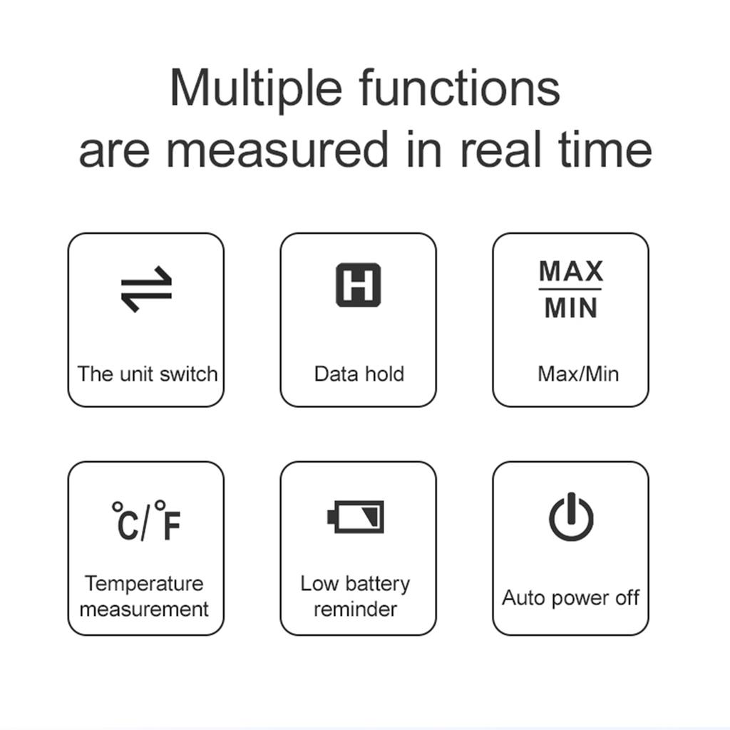 HABOTEST HT605 ЖК-цифровой анемометр-термометр Ручной измеритель скорости ветра Температура и влажность