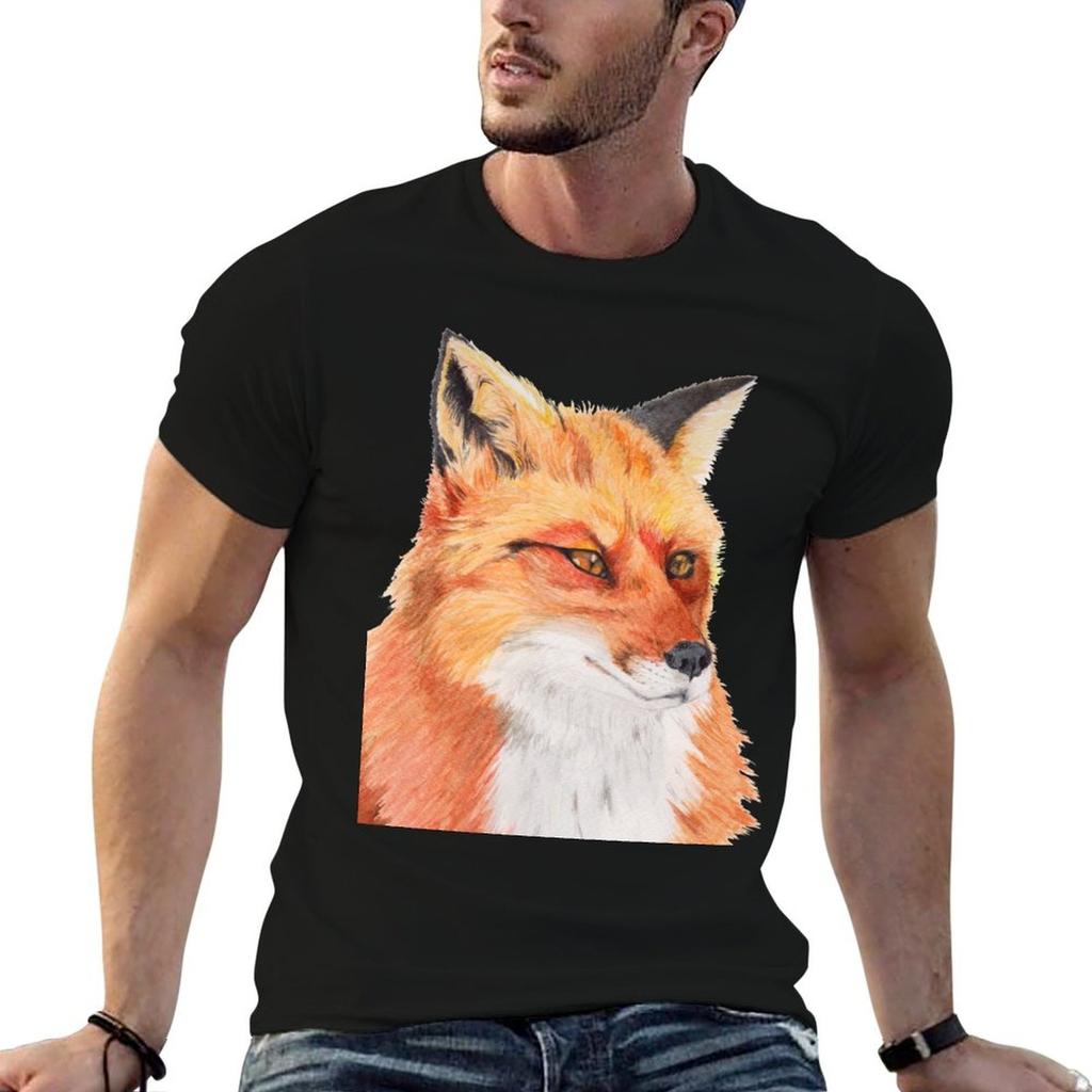 Watercolor Fox T-Shirt t shirts for man graphic vintage t shirts for man pack white t shirts fo