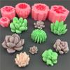 DIY Handmade Soap Making Simulation Succulent Plants Scented Plaster Candle Mold Cake Soft Candy Chocolate Silicone Mold Tools