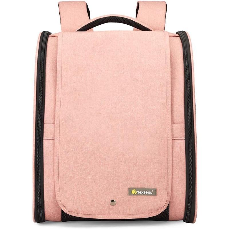 Рюкзак-переноска для домашних животных с оконной шторкой для маленьких кошек и собак, вентилируемая конструкция, ремни безопасности, поддержка пряжки, складной