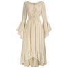 Women's Vintage Solid Color Lace Collar Long Sleeve Dress Cos Dress