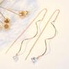Long Twisted Zircon Earlines Fashionable Tassel Ear Jewelry Student Women's Ear Pendants