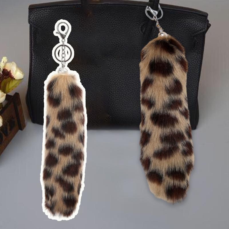 Women Girls Simulated Fox Tail Pendant Multiple Colors Decorative Keychain Furry Artificial Fur Fashion Gift Accessories