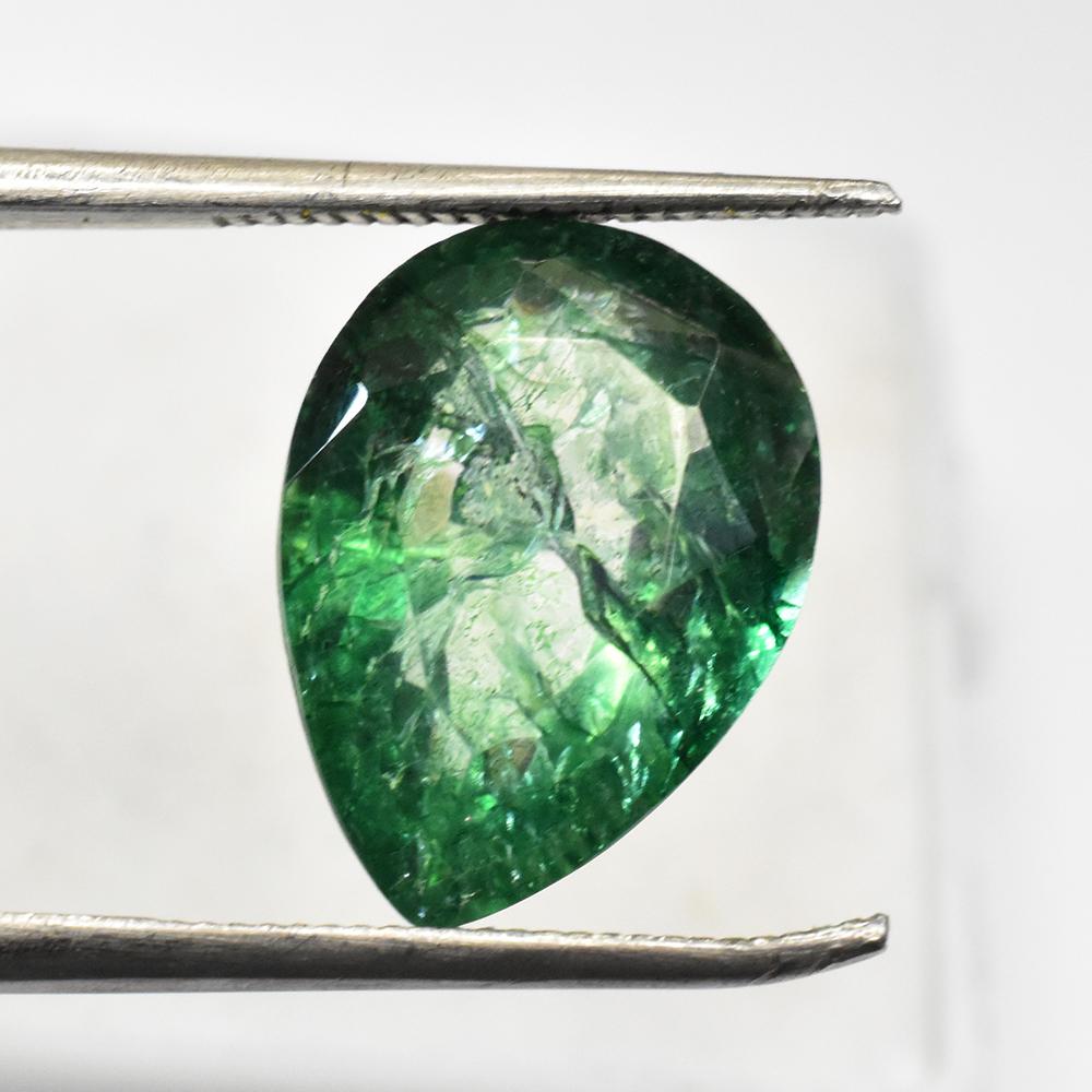 Pear Cut Natural Green 14x10 Mmemerald 6.35 ct Loose Gemstone for Jewelry Making and Gem Collections