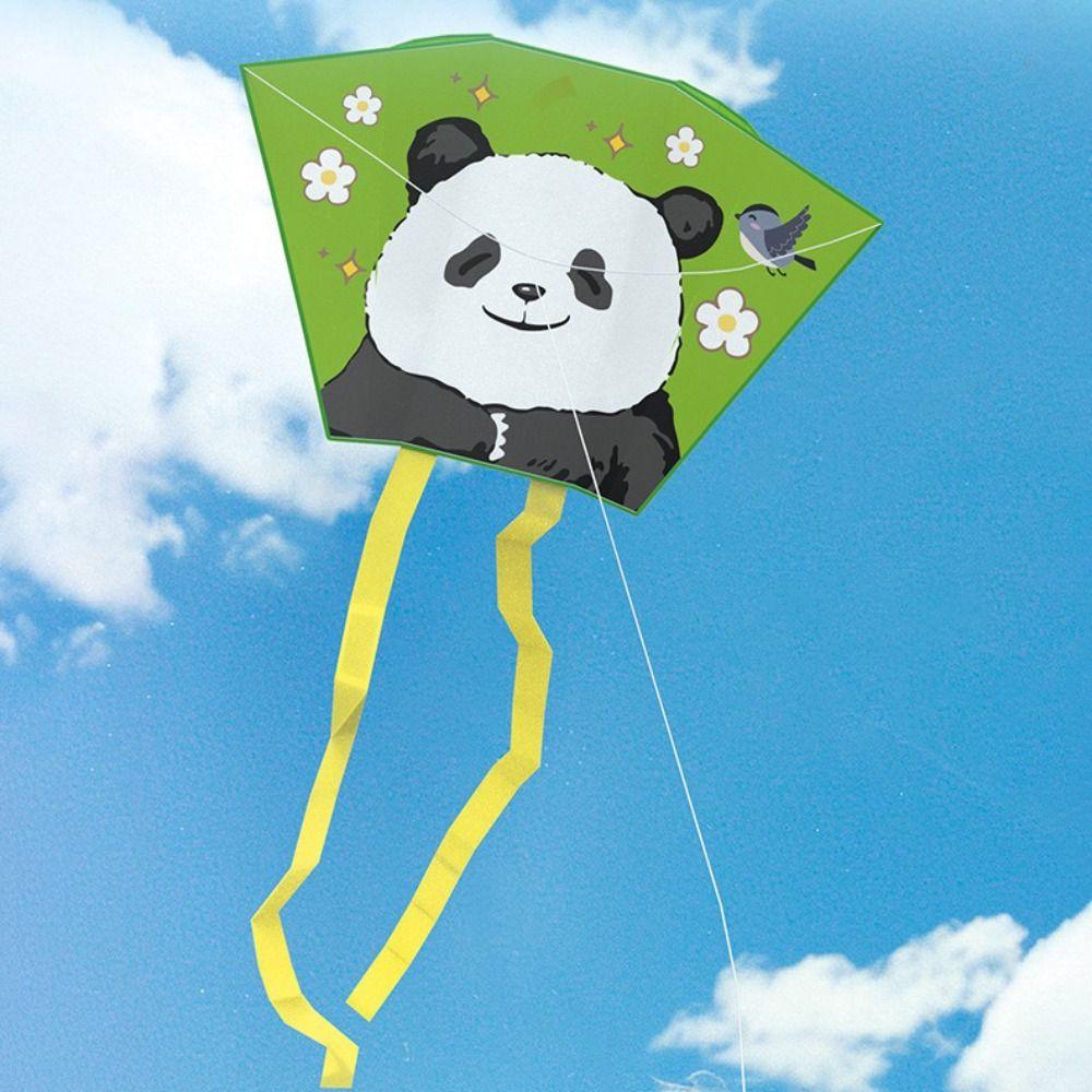 Handheld Animal Kite Portable Foldable Kite Breeze to Fly Cartoon Panda Kite Children Sports