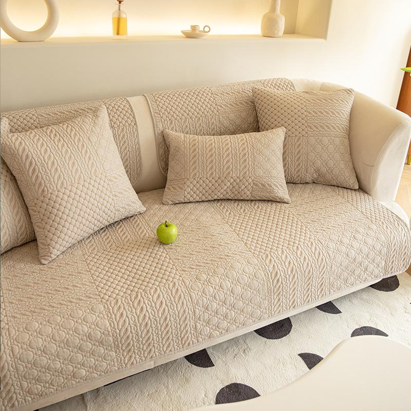 Minimalist All Cotton Anti Slip Retro Sofa Mat, Pure Cotton Sofa Cover, Sofa Towel, Seat Cushion, Cover Cloth