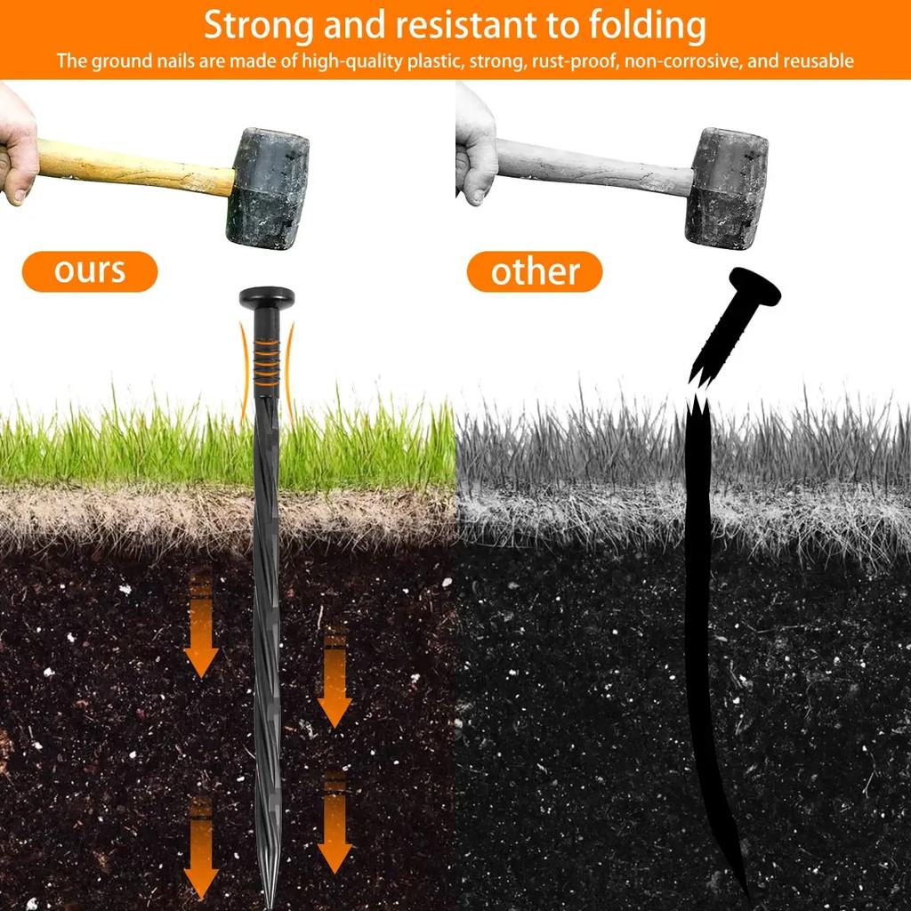 90/30 шт. 8-дюймовые пластиковые шипы для ландшафтного бордюра, анкерные гвозди, спиральные ландшафтные колышки для ограждения от сорняков, тротуарной плитки, ландшафтного бордюра