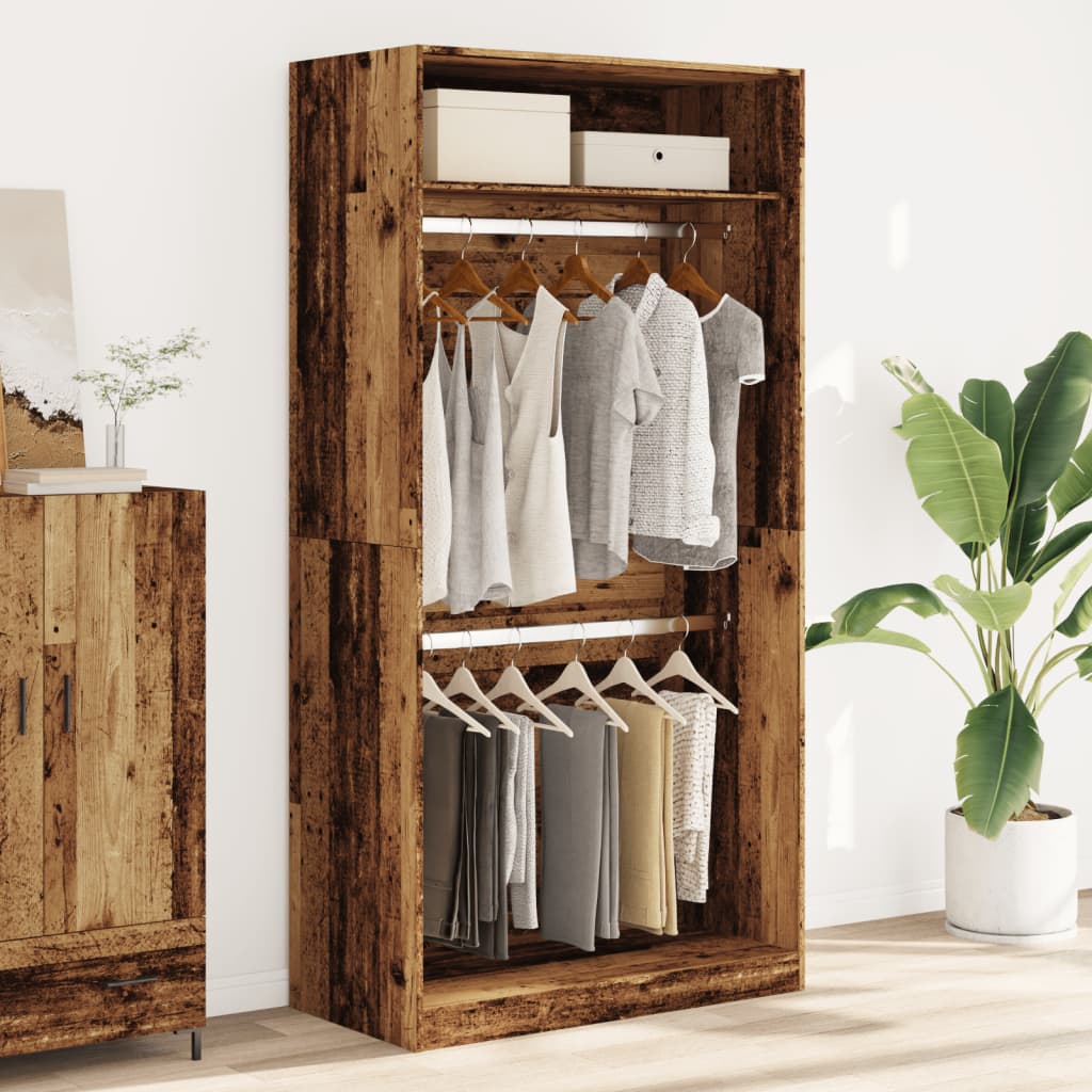 Wardrobe with Vintage Wood Look 100 x 50 x 200 cm Engineered Wood