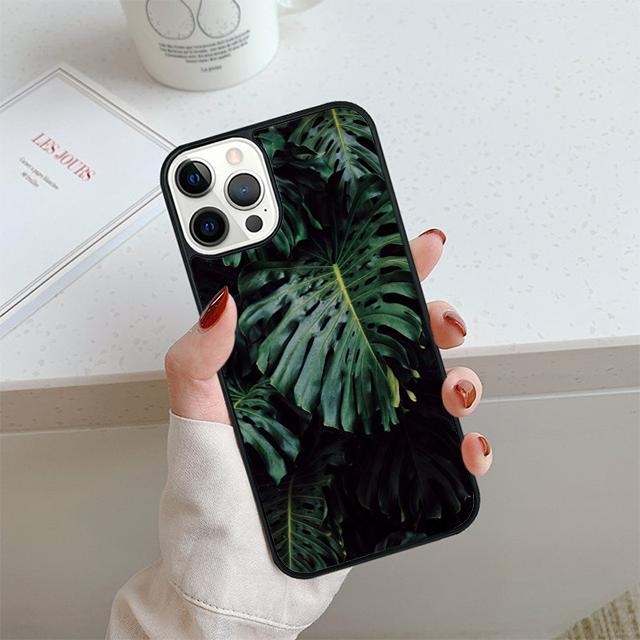 Чехол для телефона с листьями монстеры и цветами пальмы для iPhone 17 Air 14 15 16 13 12 Чехол для Apple 14 15 16 Pro Max Plus