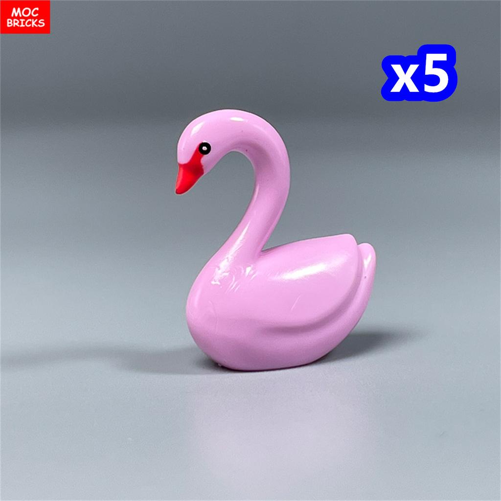 non-toxic MOC Bricks Animal Duck Swan River Lake Farm Scene View Accessories DIY Building Blocks Toys for Children Gifts