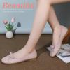 Single Shoe Girl 2025 New Large Size Flat Mary Jane Shoes Small Leather Shoes One Pedal Doudou Pregnant Woman Fairy Shoes Gentle