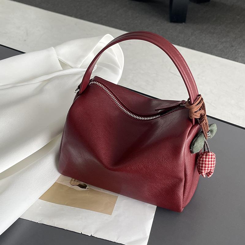 Вместительная сумка-подушка из натуральной кожи, маленькая квадратная сумка через плечо на одном плече, ручная сумка для ланч-бокса