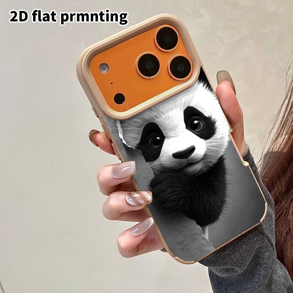 Чехол для телефона: Плоская 2D кожаная защитная пленка для iPhone 18 17 16 15 14 13 Pro, с изображением маленькой панды, рождественские и хэллоуинские подарки