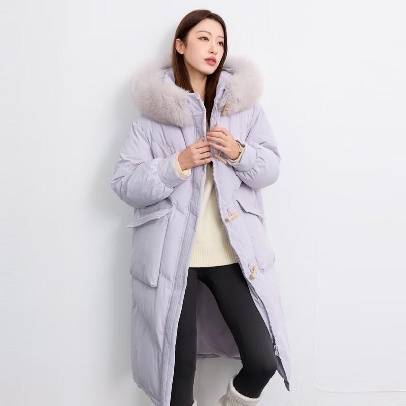 Женский пуховик Sancai большого размера с воротником из лисьего меха