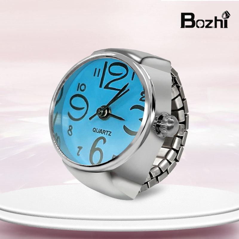 Trendy Unisex New Retro Hip-hop Women's Ring With Round Steel Dial Punk Style Elastic Quartz Ring Women's And Girls' Ring Watch