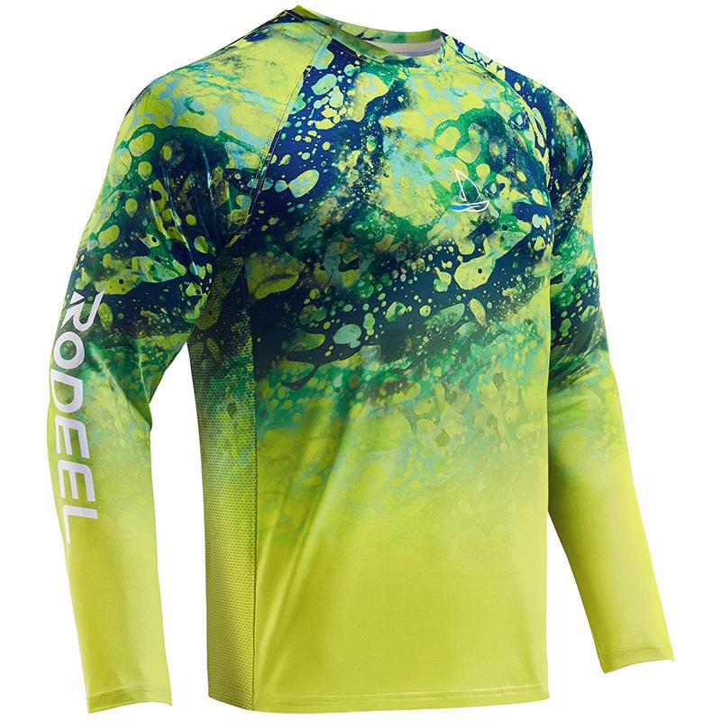 European and American cross-border outdoor fishing men's T-shirt camouflage long-sleeved fast-drying breathable fishing T-shirt casual sports long