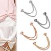 2pcs Exquisite Metal Buttons Clip Multi-Function Chain Brooch Buckle For Hijab Scarf
