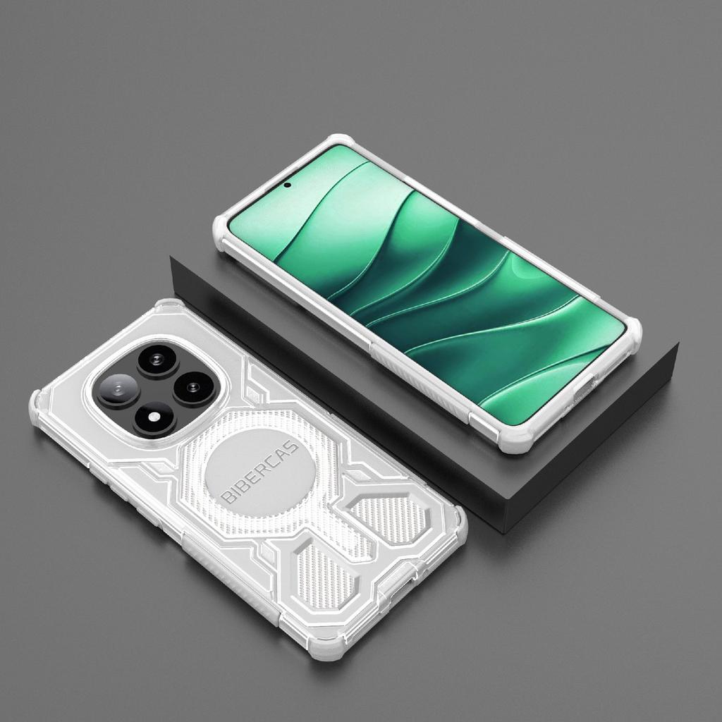 BIBERCAS J-16 Transparent Series For Xiaomi Redmi Note 14 Pro 5G Case Compatible with MagSafe TPU+PC Phone Cover