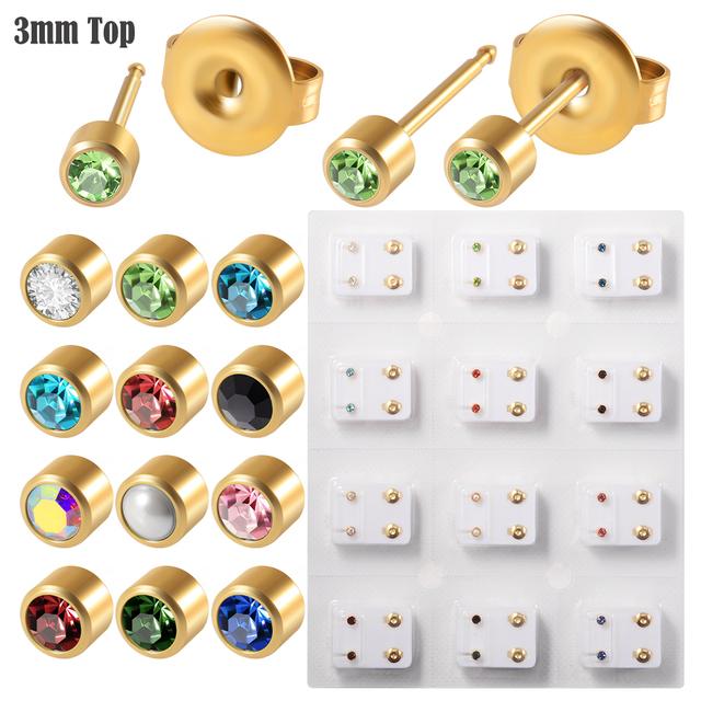 12Pairs Surgical Steel Gold&Silver Color Ear Studs Cartilage Helix Lobe Conch Piercing Earrings Fashion Piercing Body Jewelry