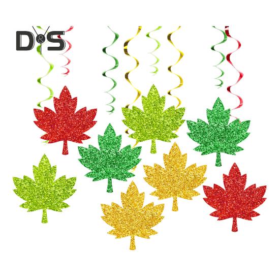 Осенние листья, подвесные завитки, украшения, День благодарения, кленовые листья, завитки, ленты, осенний урожай, подвесной потолок, украшения для дня рождения, принадлежности для вечеринки