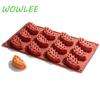 12 Cavity Oval Savarin Soap Mold Mould Muffin Cupcake Pan Silicone Jelly Polymer Clay Craft Art DIY  Kitchen Baking Tools