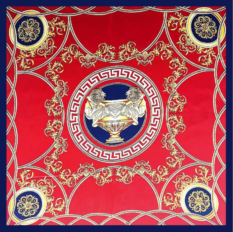 NEW 90*90cm Luxury Brand Women Silk Scarves Plaid Horse Square Scarves Spring Summer Shawls For Ladies