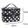 New Double-layer Makeup Bag Polka Dots Portable Travel Makeup Case Large Capacity Travel Toiletries Organizer