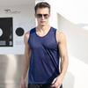 Мужская сетчатая майка, летняя майка, однотонная, с круглым вырезом, без рукавов, облегающая, для фитнеса, для спортзала, уличная одежда