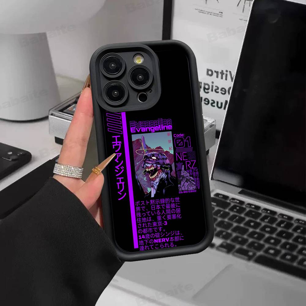Классический аниме чехол для телефона E-evangelion для iPhone 17 16 15 14 13 12 11 Pro Max Mini Plus Мягкая задняя крышка из ТПУ