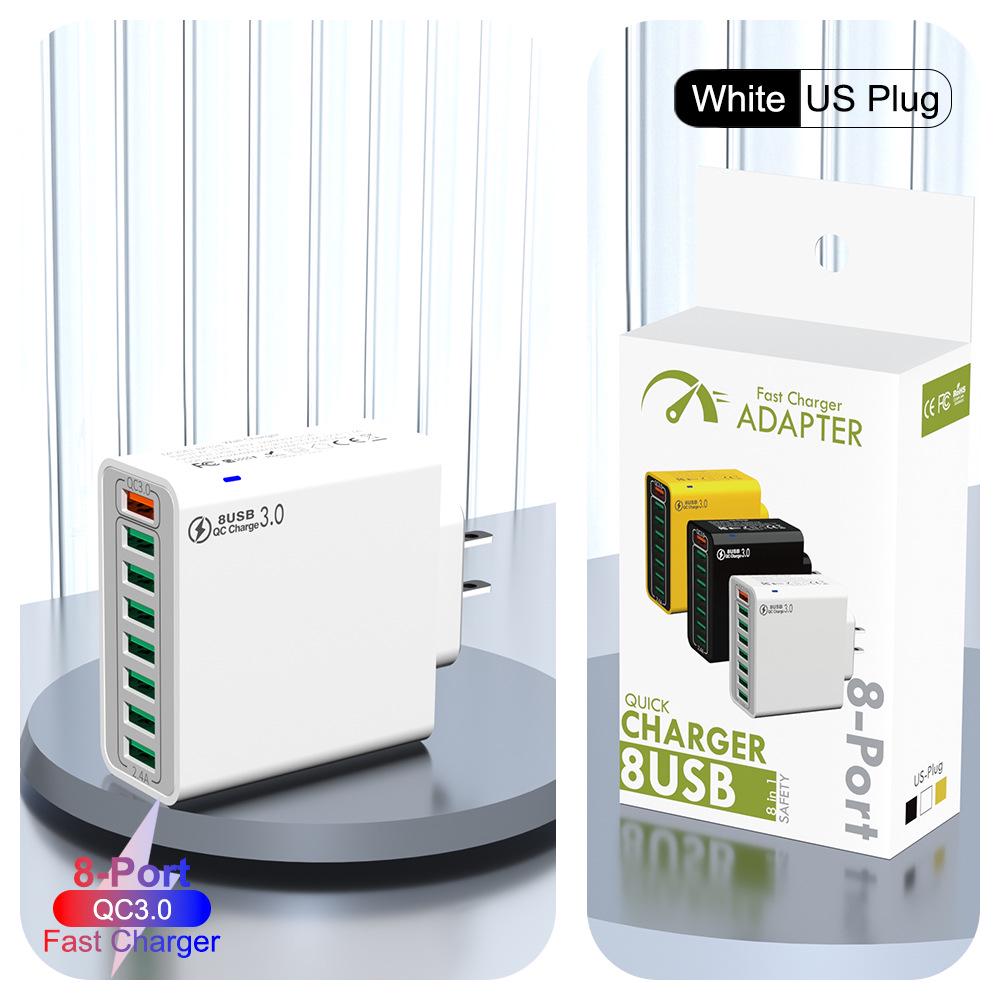 QC3.0 8-Port 30W Multi-USB High-Power Fast Charger (US/EU/Korean Specs)