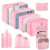 Набор для хранения в путешествиях из семи предметов: Косметичка, Органайзер для одежды, нижнего белья и Складной подпакет