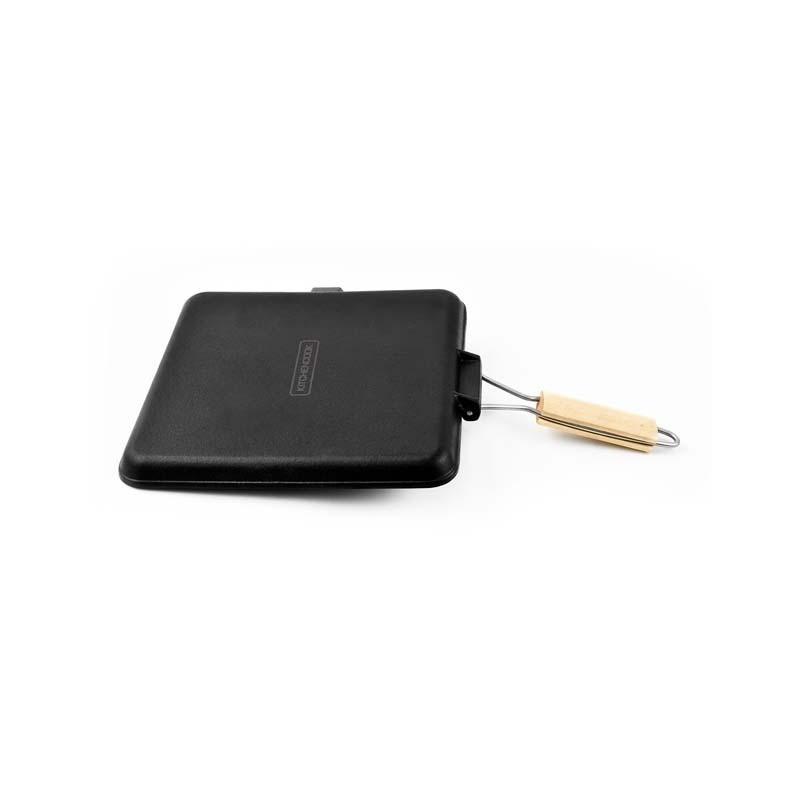 KitchenCook Grill28 Tfi - Квадратный гриль из литого алюминия 28 см - Антипригарное покрытие - Все плиты, включая индукционные