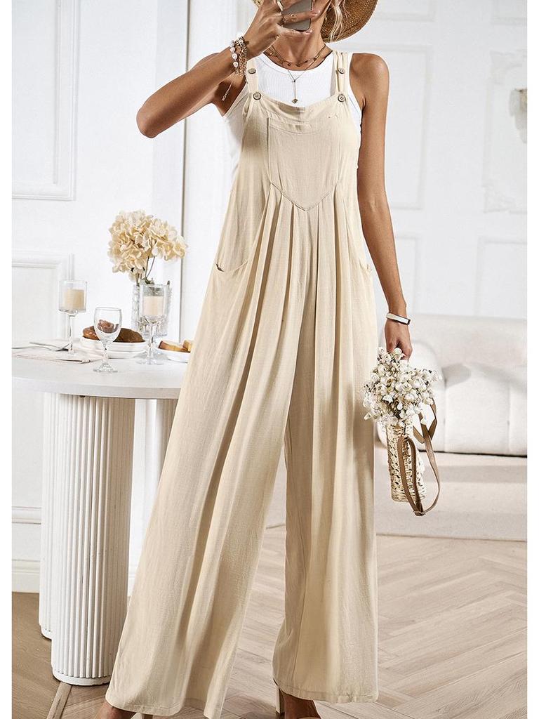 Diyun Oumei Women's Solid Color Wide-leg Jumpsuit 2023 Summer Collection