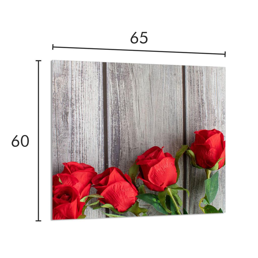 PANEL SZKLANY DO KUCHNI 65x60 Róże