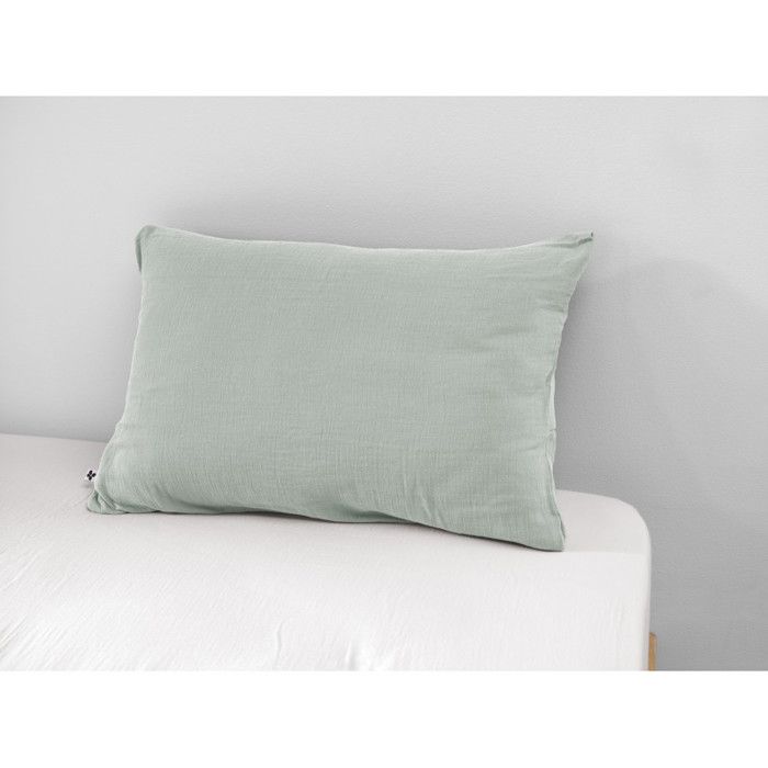 Taie d'oreiller "Gaïa" 60 x 60 cm & 50 x 70 cm "Gaze de Coton" - Gaïa Eucalyptus - 50 x 70 cm - Gaia Eucalyptus -