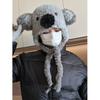 New Cute Cartoon Grey Koala Plush Lei Feng Hat for Women In Winter Warm Ear Protection Lace Up Hat