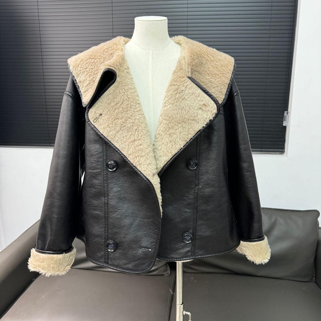 Теплая и экологически чистая меховая куртка-комбинация для женщин, зимняя новая повседневная куртка из искусственной овечьей шерсти в корейском стиле из кожи