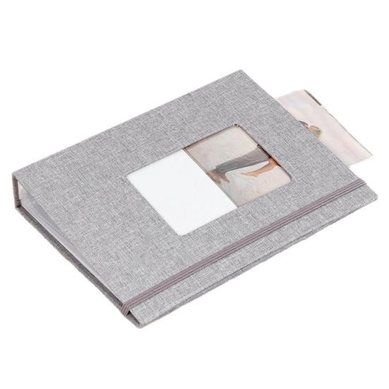 Yousheng Fabric Photo Album with 208 Pockets Slip-in Picture Albums Linen Cover Memory Book with Front Window for Family Anniversary Vacation Wedding