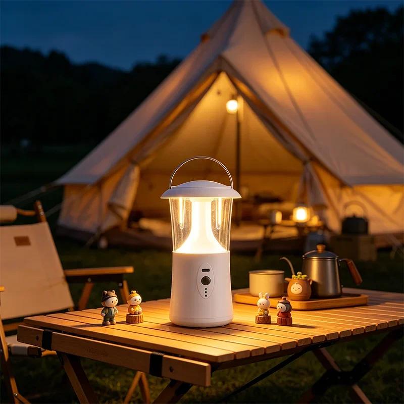 USB Rechargeable Camping Light 3 Color Modes Stepless Dimming Waterproof LED Emergency Hanging Lamp for Outdoor Camping