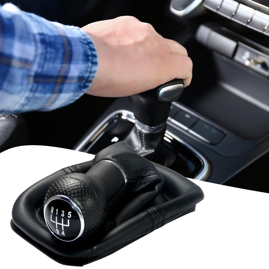 12mm for Volkswagen VW Golf 4 IV MK4 GTI R32 Bora Jetta 5 Speed Black Frame Gear Shift Knob Lever Gaiter Boot 1999-2004