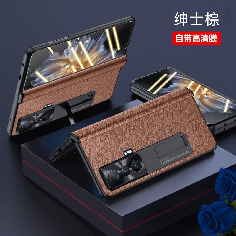 Full Coverage Foldable Phone Case Honor Magic V With Hinge Protection Stand Support Anti Drop Leather Cover