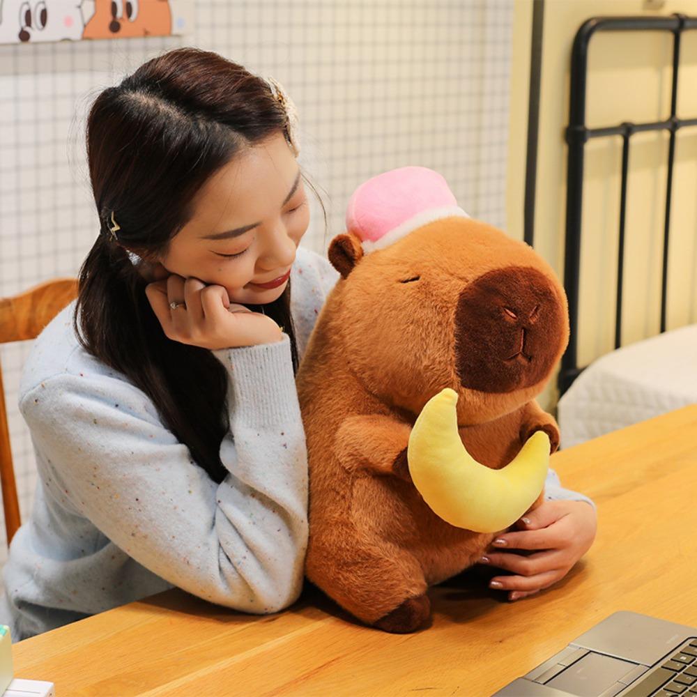 Moon Goodnight Capybara Doll Star Capybara Fluffty Doll Capybara Plush Toy Christmas
