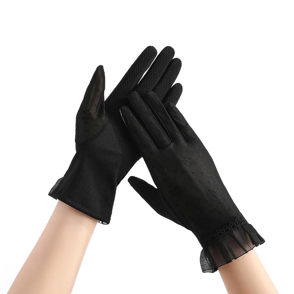 Lace Sunscreen Gloves Thin Touchscreen Gloves Summer Ice Silk Gloves for Women Female Lady