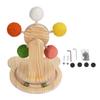Wooden Turntable Base Cat Ball Toy Self Entertainment Strong Structure Interactive Cat Scratching