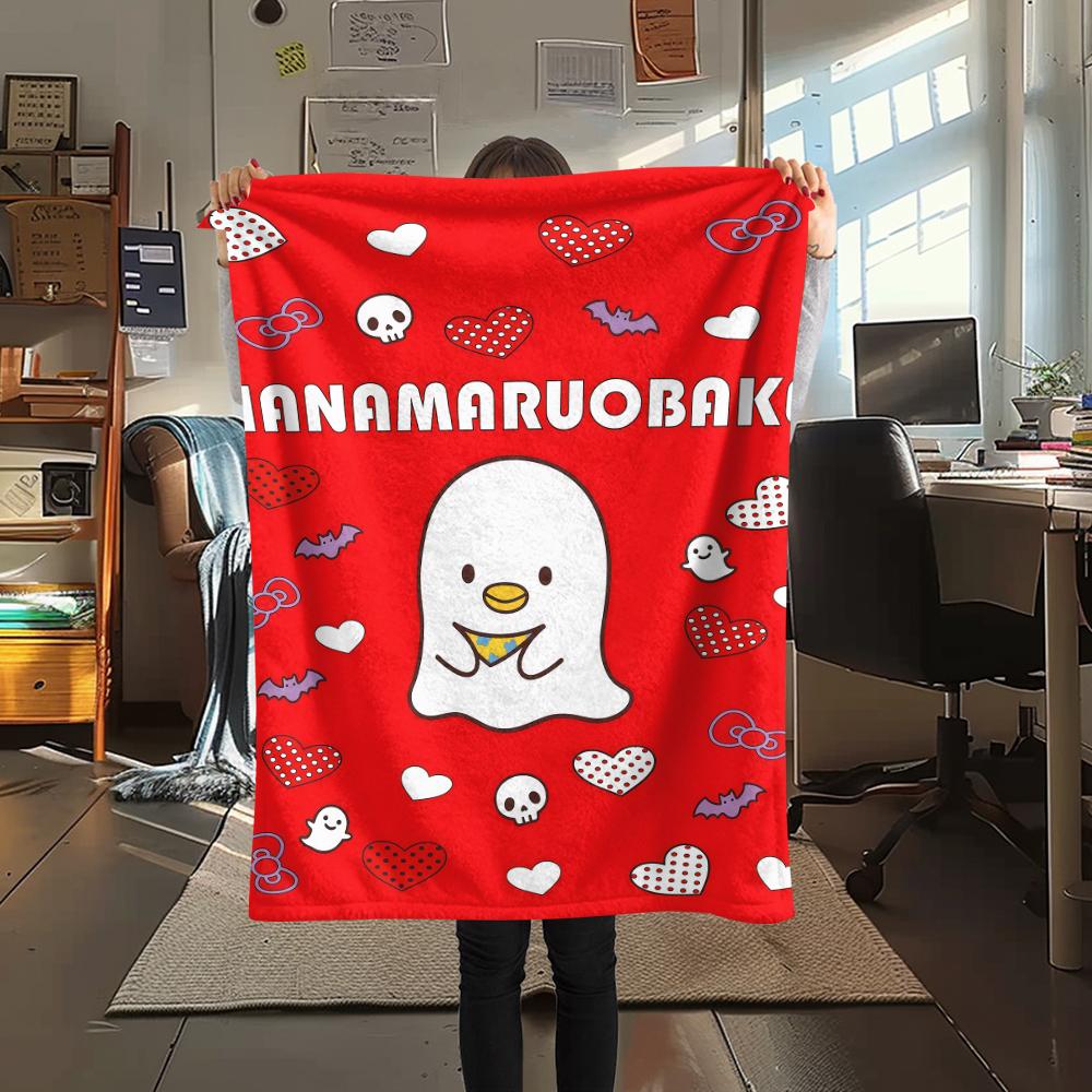 1 шт. Фланелевое одеяло Sanrio с милым принтом, Высококачественное, Для всех сезонов, Декор для дома, Тепло и комфорт, Идеально для рождественских подарков