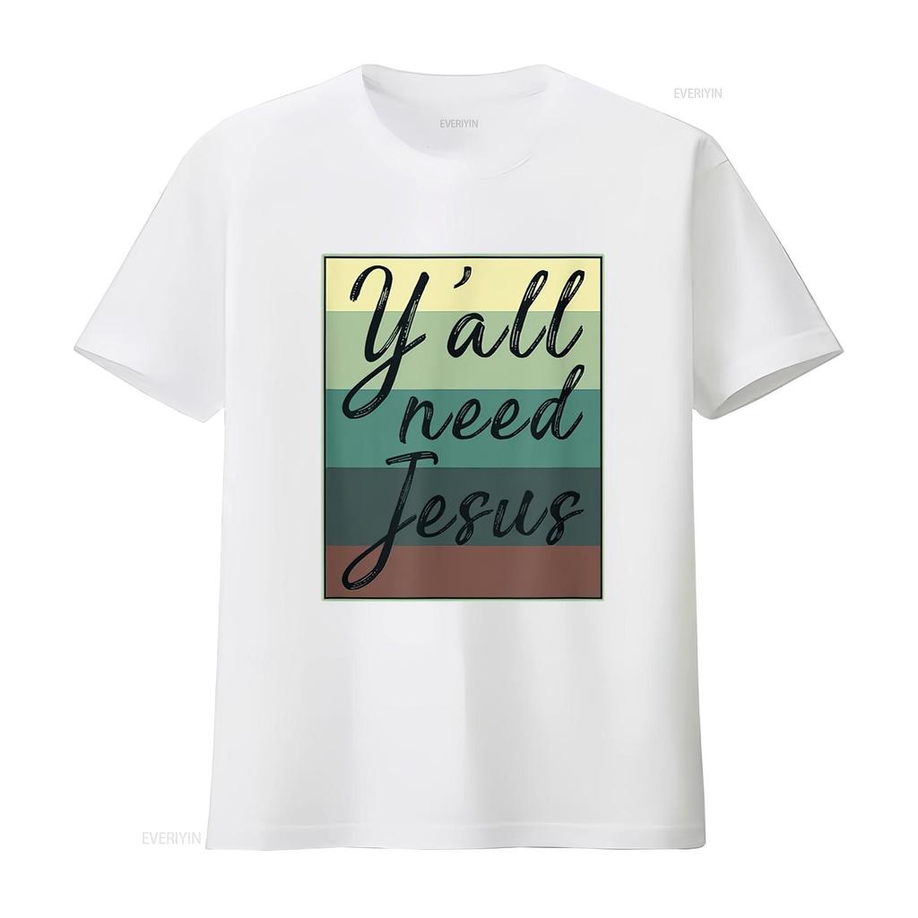 You All Need Jesus T Shirt vintage Washed Slightly Casual Comfortable Stylish fashion designer clothes Breathable graphic homme