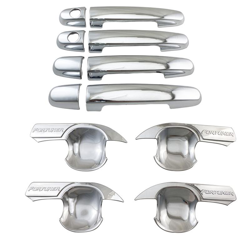 Накладки на ручки дверей (чаши) Стиль наклейки Для Toyota Hilux Fortuner 2005 2008 2010 2012 2013 Хром Черный Автоаксессуар