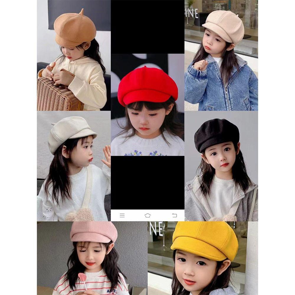 Woolen Kids Berets Warm Painter Hat Autumn Winter Baby Beret Hat  Boys Girls